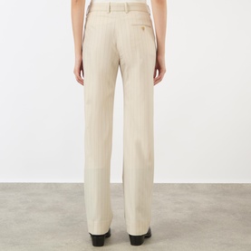 Pinstripe Straight Leg Tailored Trousers