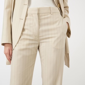 Pinstripe Straight Leg Tailored Trousers