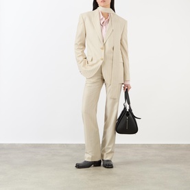 Pinstripe Straight Leg Tailored Trousers