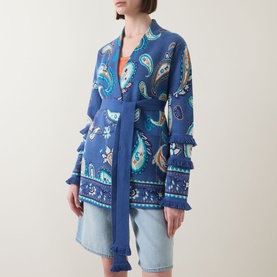 Jimi Bandana Print Wrap Cardigan