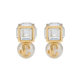JC Pearl Cube Stud Earrings