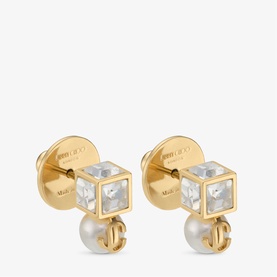 JC Pearl Cube Stud Earrings