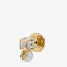 JC Pearl Cube Stud Earrings