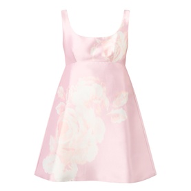 Flower Jacquard Mini Flared Dress