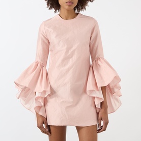 Wrinkled Oyster Mini Dress