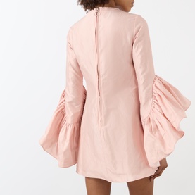 Wrinkled Oyster Mini Dress