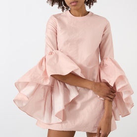 Wrinkled Oyster Mini Dress