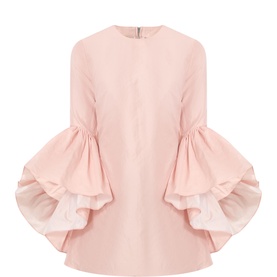 Wrinkled Oyster Mini Dress