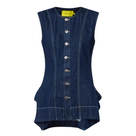 Indigo Denim Peplum Top