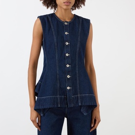 Indigo Denim Peplum Top
