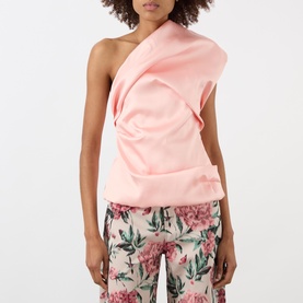 Draped Asymmetric One-Shoulder Top