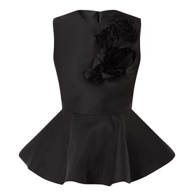 Floral Appliqu&eacute; Peplum Top