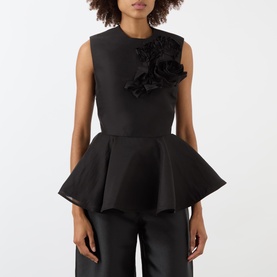 Floral Appliqu&eacute; Peplum Top