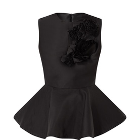 Floral Appliqu&eacute; Peplum Top