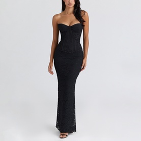 Solaine Lace Corset Off The Shoulder Dress