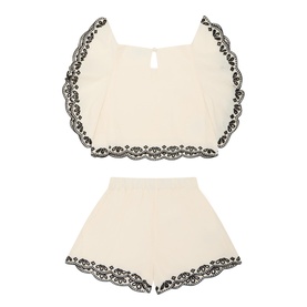 Bermuda Embroidered Top & Shorts Two-Piece Set
