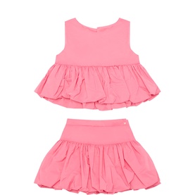 Skirt & Top Logo Stud Two-Piece Set