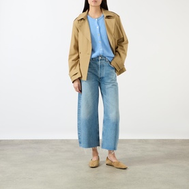 Ayla Wide Leg Raw Cropped Jeans