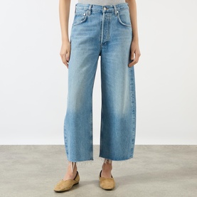 Ayla Wide Leg Raw Cropped Jeans