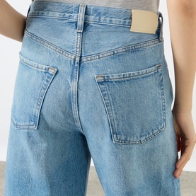 Ayla Wide Leg Raw Cropped Jeans