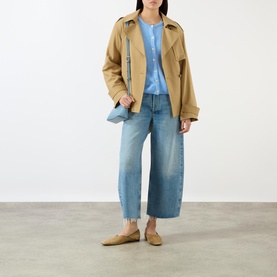 Ayla Wide Leg Raw Cropped Jeans