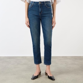 Celestia High-Rise Cropped Slim Leg Jeans