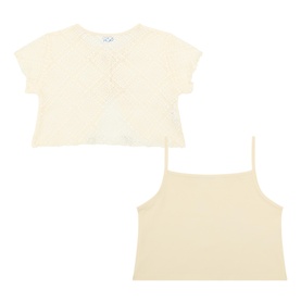 Crochet T-Shirt & Tank Two-Piece Set