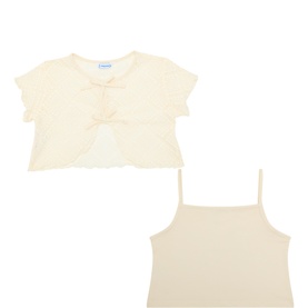 Crochet T-Shirt & Tank Two-Piece Set