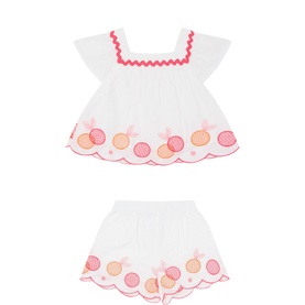 Embroidered Top & Shorts Two-Piece Set