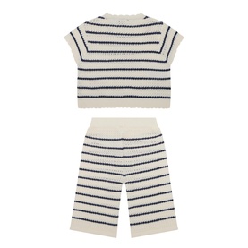 Heart Stripe Top & Trousers Two-Piece Set