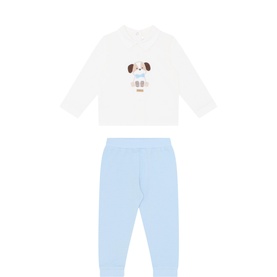 Dog Polo Shirt & Bottoms Two-Piece Set