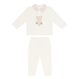 Teddy Polo Shirt & Bottoms Two-Piece Set