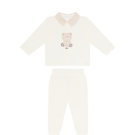 Teddy Polo Shirt & Bottoms Two-Piece Set