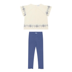 Embroidered Top & Leggings Two-Piece Set