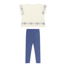 Embroidered Top & Leggings Two-Piece Set
