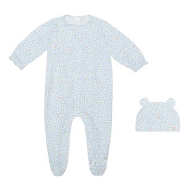 Lagoon Print Romper & Hat Two-Piece Set