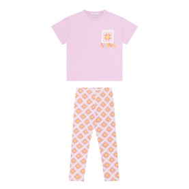 T-Shirt & Printed Leggings Two-Piece Set