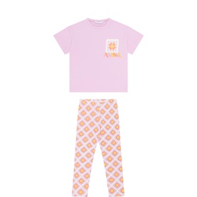 T-Shirt & Printed Leggings Two-Piece Set