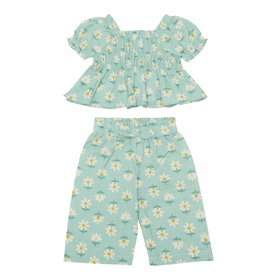 Daisy Print Top & Trousers Two-Piece Set