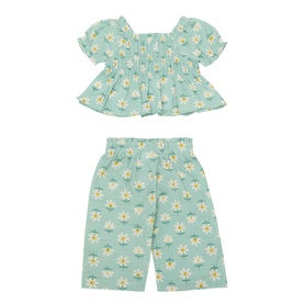 Daisy Print Top & Trousers Two-Piece Set