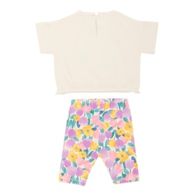 Bug Graphic T-Shirt & Floral Leggings Two-Piece Set