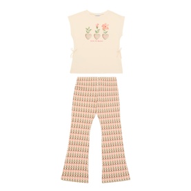 Floral T-Shirt & Leggings Two-Piece Set