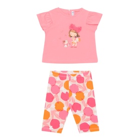 Graphic Print T-Shirt & Printed Leggings Two-Piece Set