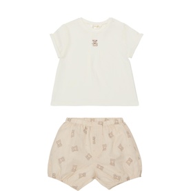 Teddy Bear T-Shirt & Shorts Two-Piece Set