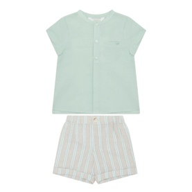 Logo Polo Shirt & Shorts Two-Piece Set