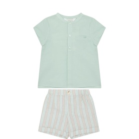 Logo Polo Shirt & Shorts Two-Piece Set