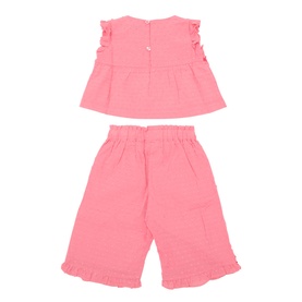 Wave Print Blouse & Trousers Two-Piece Set