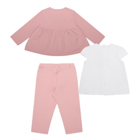 Patch Pocket Zip Jacket, T-Shirt & Leggings Three-Piece Set