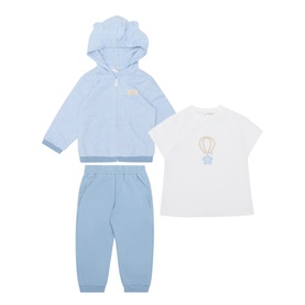 Striped Hoodie, T-Shirt & Joggers Three-Piece Set