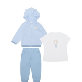 Striped Hoodie, T-Shirt & Joggers Three-Piece Set